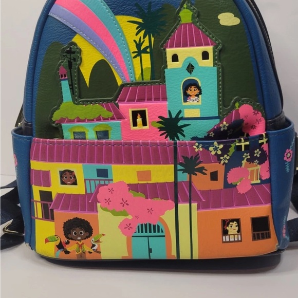 Loungefly Encanto Colorful Cartoon Backpack like new new without tags - Picture 2 of 6